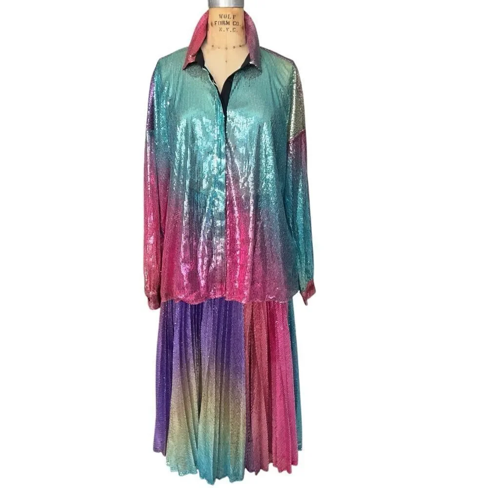 Marco Bologna Multicolored Sequin Dress Size M